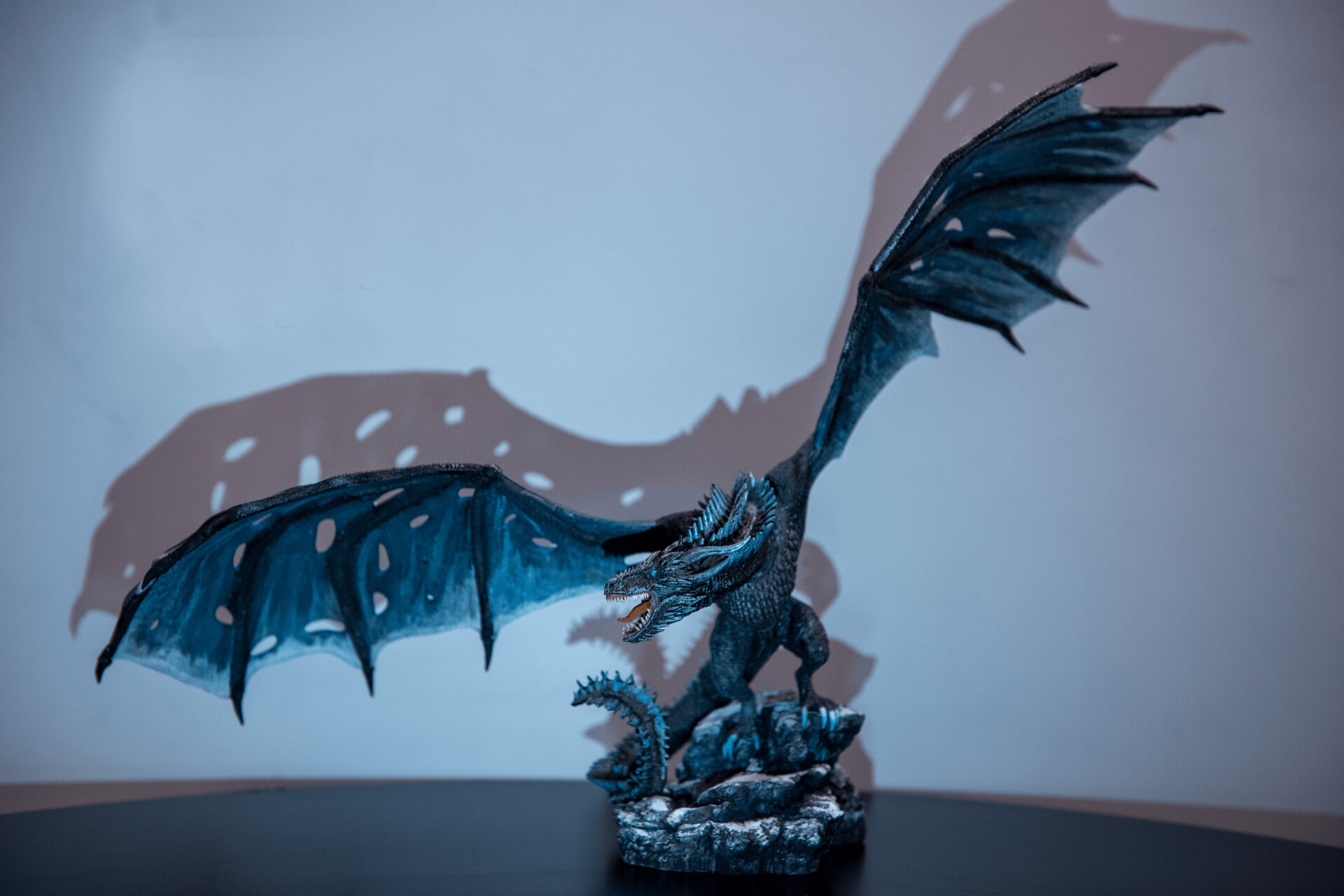 3d-printed dragon black with wings 3d-printed dragon black with wings